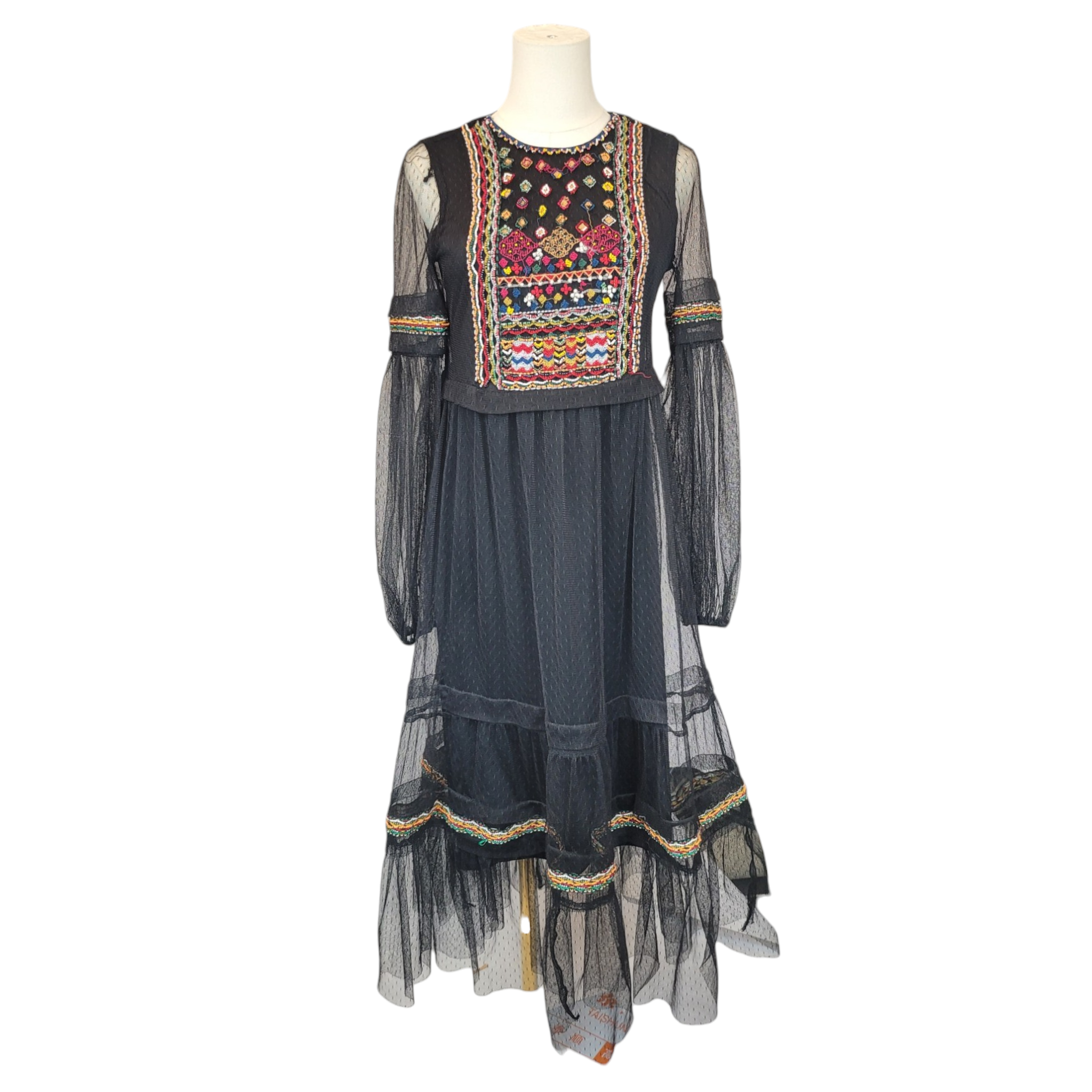 Zara Small Black Net/Lace Stunning Gypsy Maxi Dress FADVault Zara Small Black Net/Lace Stunning Gypsy Maxi Dress FADVault