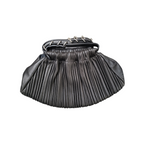 Miu Miu Small Black Leather Pleated Clutch Bag