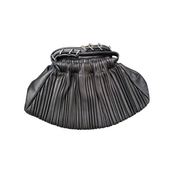 Miu Miu Small Black Leather Pleated Clutch Bag