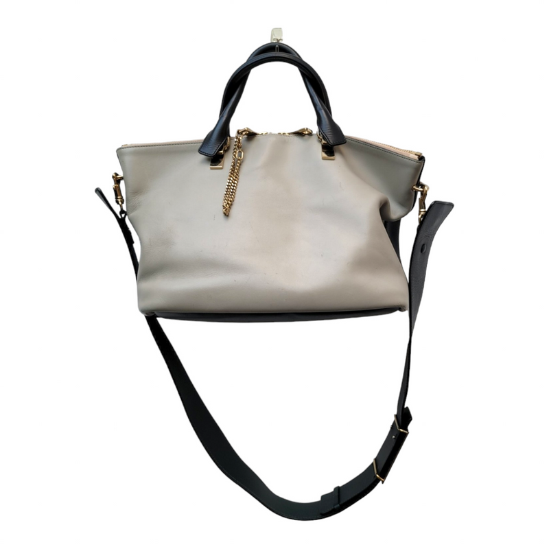 Celine Medium Navy/Grey Leather Handbag - Timeless Elegance