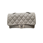 Rare Chanel Medium Grey Super Soft  Nappa Leather Handbag