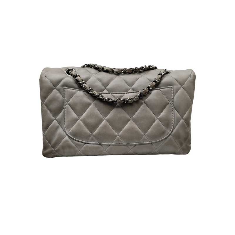 Rare Chanel Medium Grey Super Soft  Nappa Leather Handbag