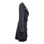 Koan Black Double Breasted Belted Wool Coat (Size 40)