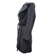 Koan Black Double Breasted Belted Wool Coat (Size 40)