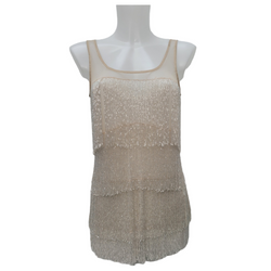 TopShop UK8 Nude Beaded Swinger Top - Absolutely Stunning!