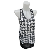 Unbranded Medium Black and White Houndstooth Racer Back Top