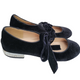 Kurt Geiger Black Velvet Girls Ballet Pumps - Size 2.5