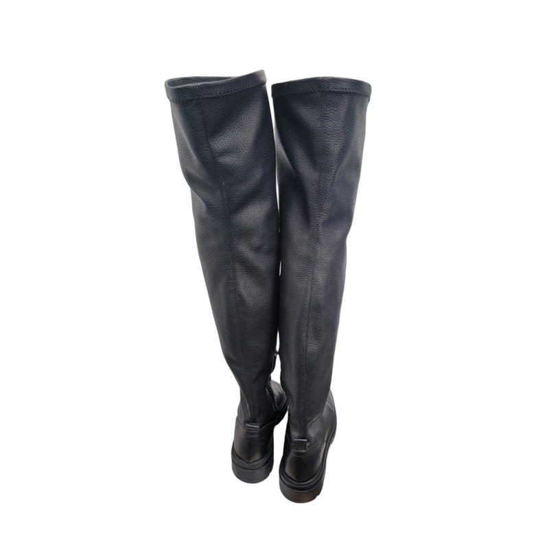 Kurt Geiger Carvela Black Leather Over Knee Boots Size 38