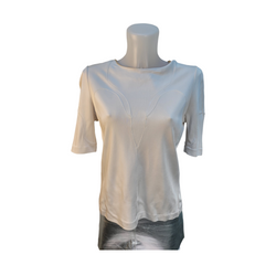 Balenciaga Ivory Viscose Front Seamed Top Size 40