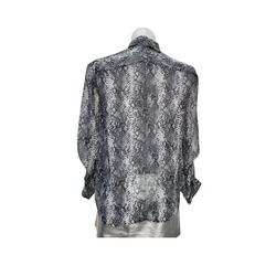 Zara Jersey Crepe Snake Print Shirt in Grey, Size Small, Very Good Condition