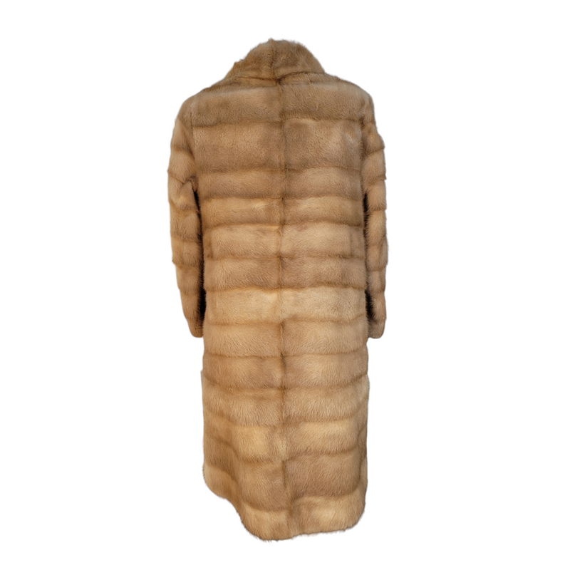 Bespoke Blonde Real Mink Fur Coat with Modern Design, Size S/M (Copy)