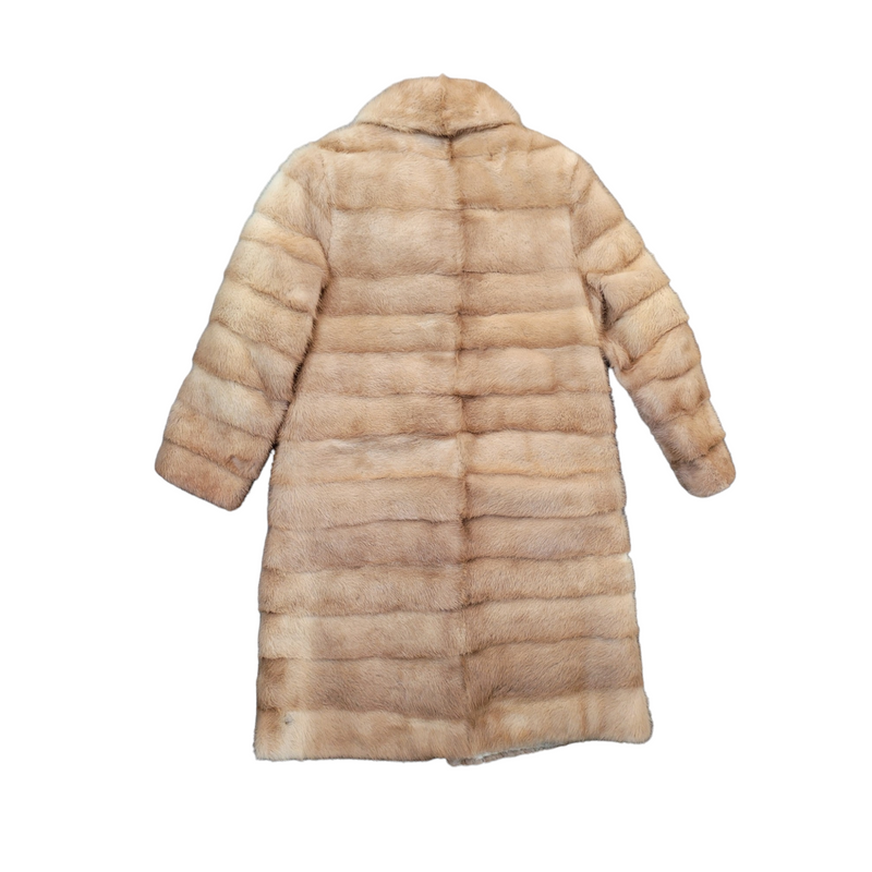 Bespoke Blonde Real Mink Fur Coat with Modern Design, Size S/M (Copy)