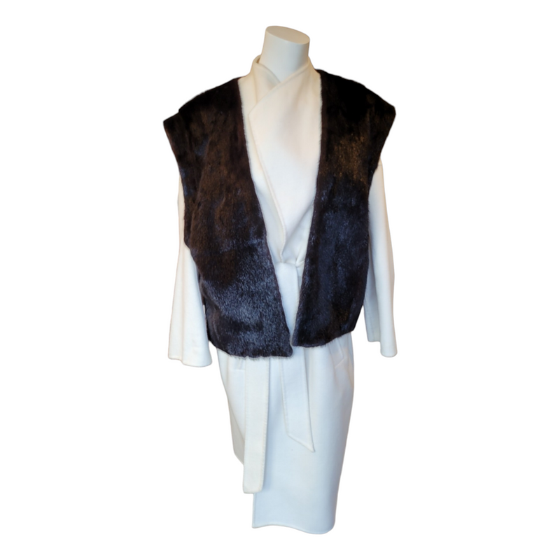 Bespoke Dark Mahogany Mink Fur Gilet  Jacket Cape - Medium/Large