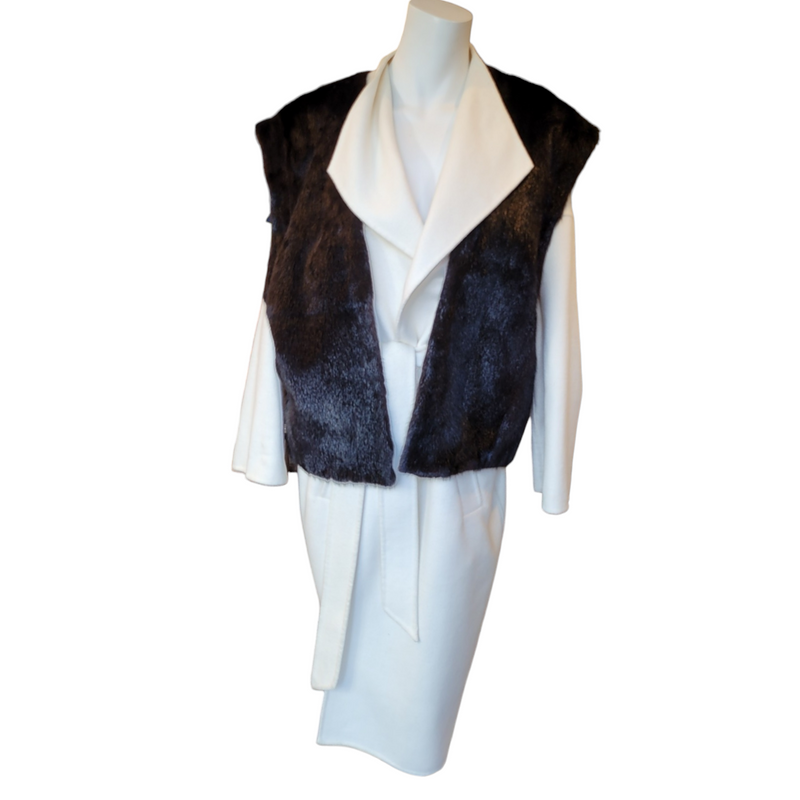 Bespoke Dark Mahogany Mink Fur Gilet  Jacket Cape - Medium/Large