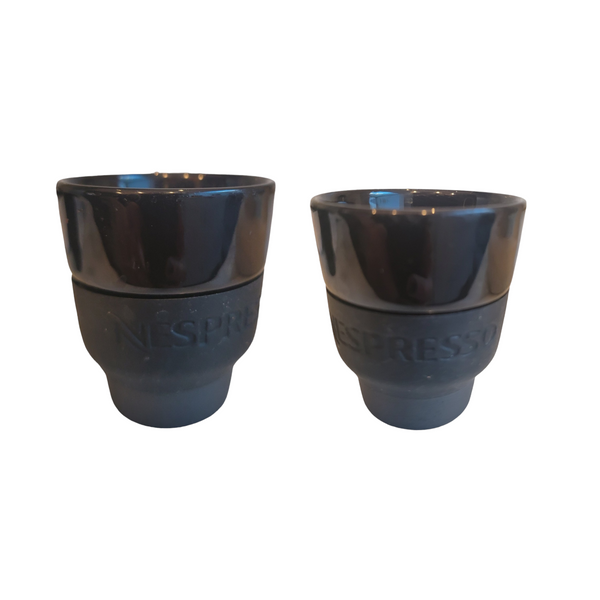 Nespresso Handleless Espresso Cups with Silicone Grip in Black, Standard Size