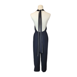 H&M Woman's 36 Navy Jersey Elegant Backless Jumpsuit