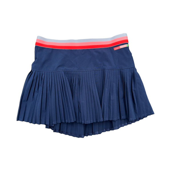 Zara Sport (8-9 Years) Navy Polyester Cute Tennis Skirt with Pink Waistband