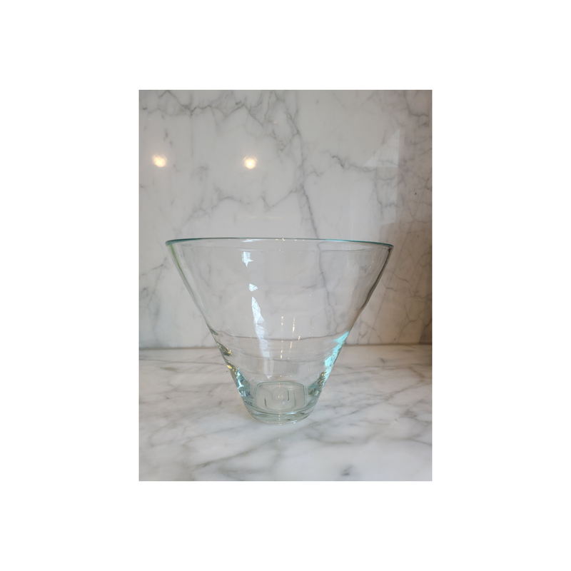 Extra Large Clear Glass Flower Bowel Diameter 35cm Height 28cm