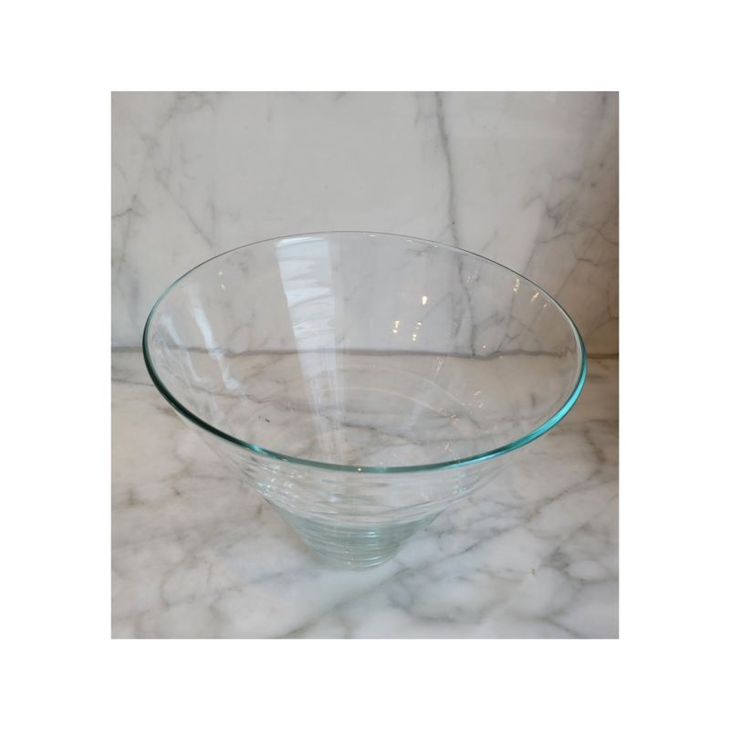 Extra Large Clear Glass Flower Bowel Diameter 35cm Height 28cm