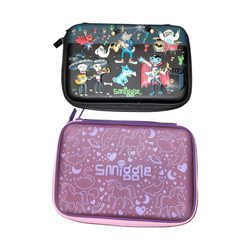 Smiggle Pencil Case Set Medium Black Purple PVC Boy Girl