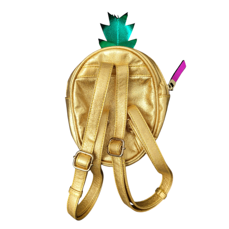 Miss KG Kurt Geiger Girls Mini Pineapple Backpack Gold Metallic