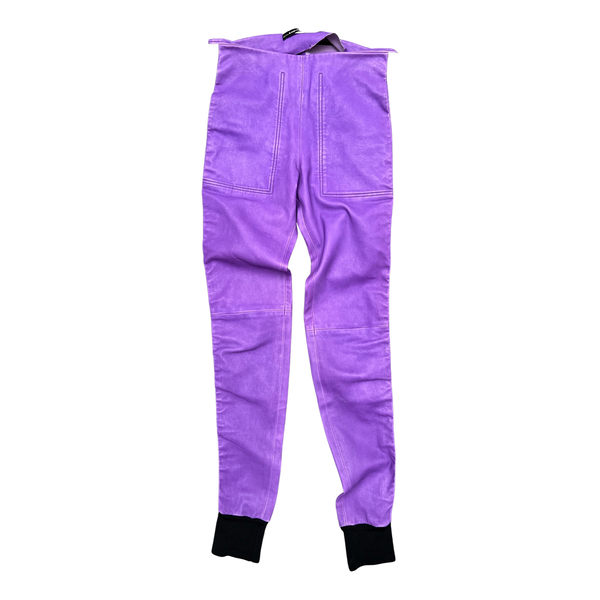 *SALE* Balenciaga Purple Leather Jeans Skinny Stretch Trousers Size 36