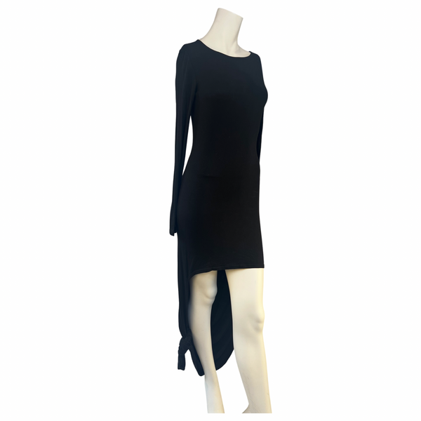 Stunning Black Long Sleeve Jersey Dress - Perfect for Any Occasion UK8