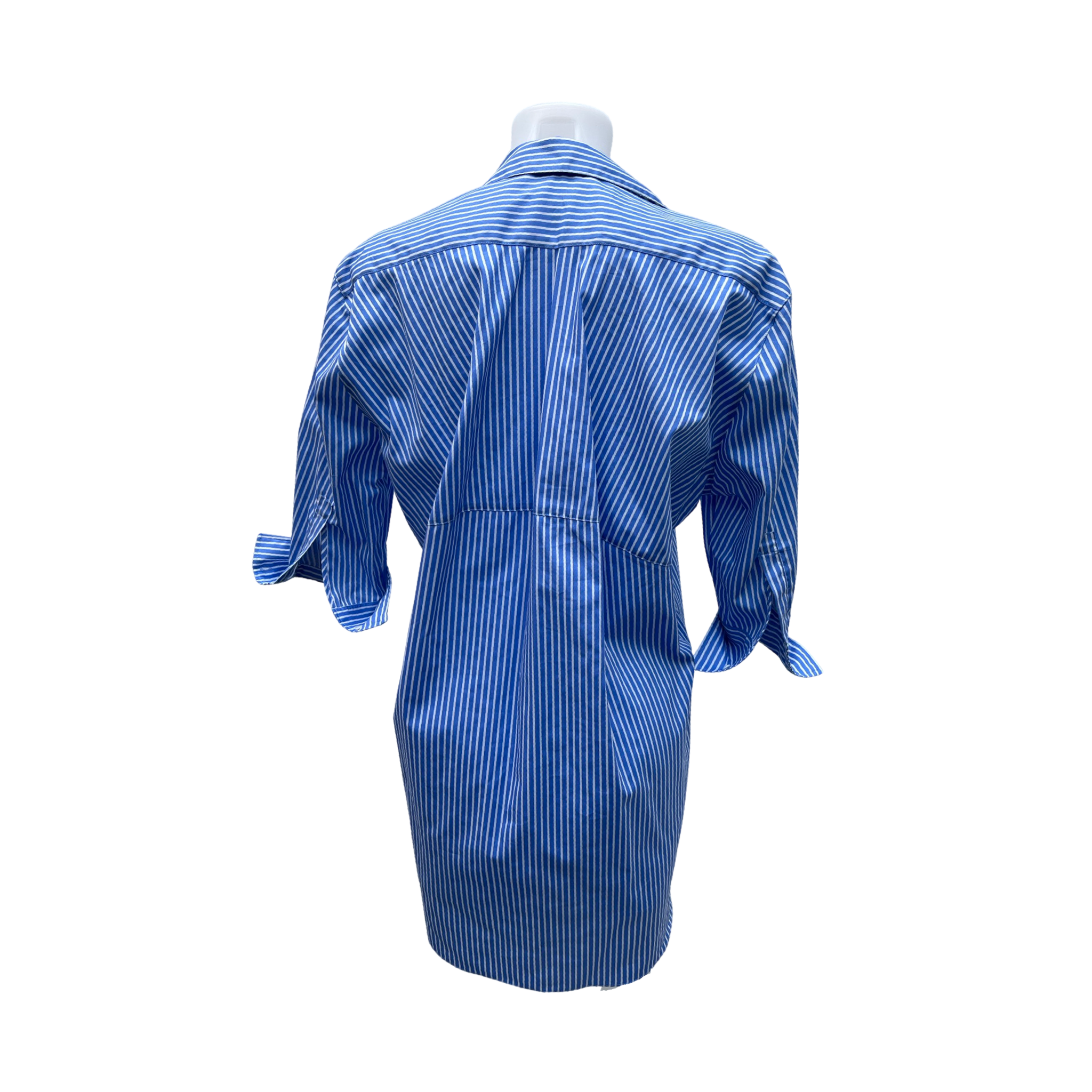 Zara Cotton Shirt Dress Blue Pinstripe Large Embroidery Flowers New Sm FADVault Zara Cotton Shirt Dress Blue Pinstripe Large Embroidery Flowers New Sm FADVault