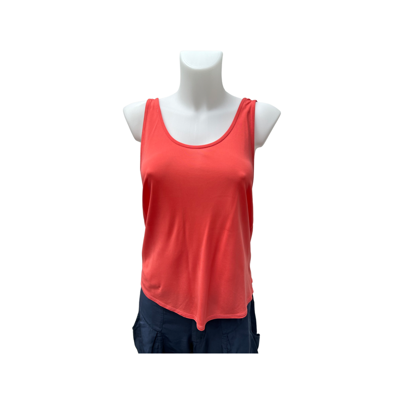 Peach Jersey Top Open Draped Twisted Back S/M