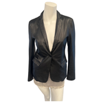 The Jackie Blazer - Black Leather Blazer Size 38