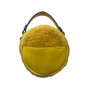 Unsigned Yellow Faux Shearling Smily Cross Body Bag