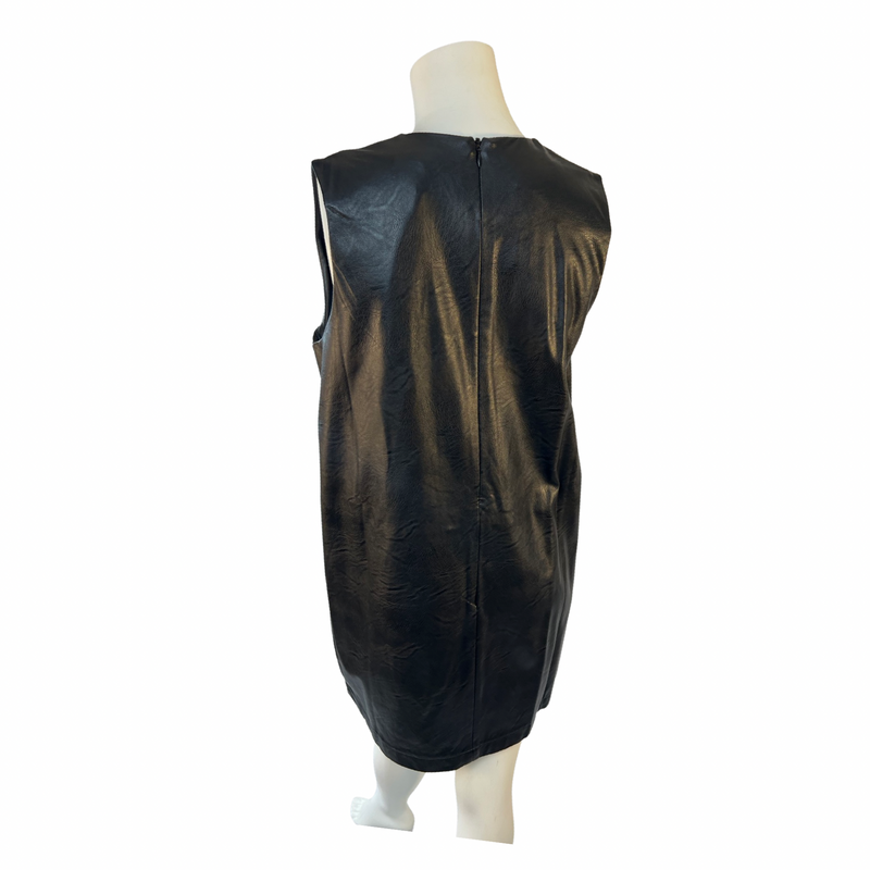 Little White Lies Black Faux Leather Sleeveless Dress - Size S