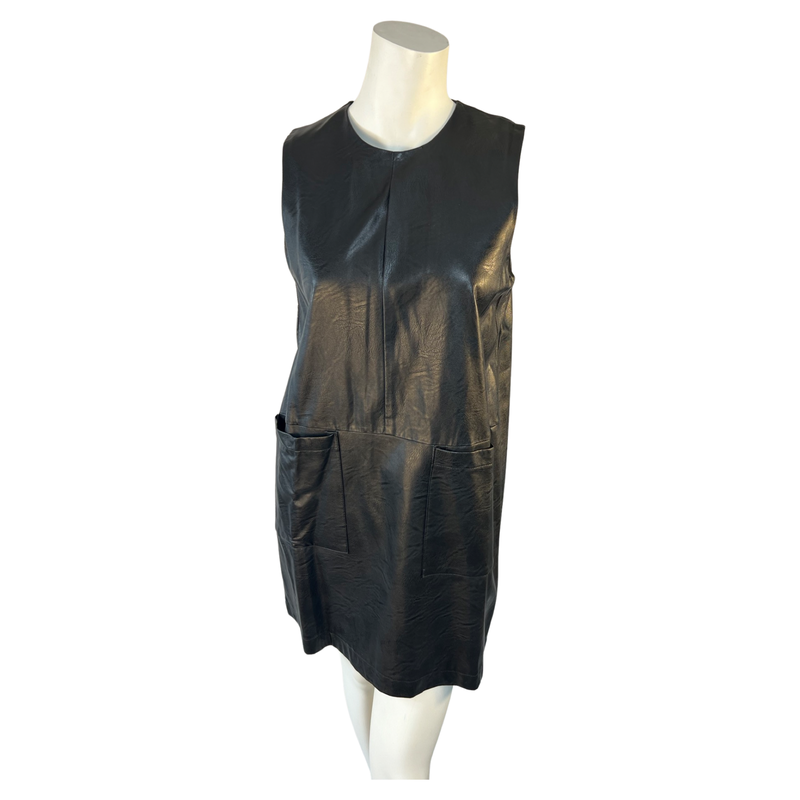 Little White Lies Black Faux Leather Sleeveless Dress - Size S