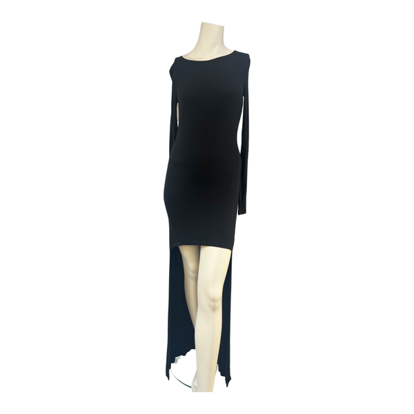 Stunning Black Long Sleeve Jersey Dress - Perfect for Any Occasion UK8