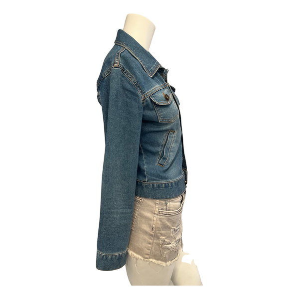 Slimming and Stylish Fitted Denim Jacket by DWM  Small Size