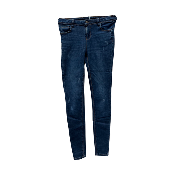 Zara Dark Blue High Waisted Skinny Jeans Size 36