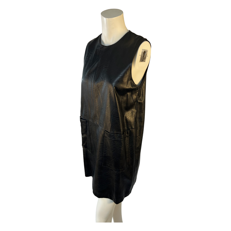 Little White Lies Black Faux Leather Sleeveless Dress - Size S