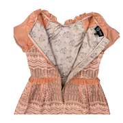 Sretsis by Pim Sukhahuta Pink Silk and Cotton Embroidered Dress UK 6