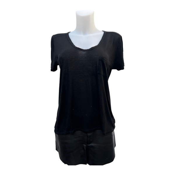 Alexander Wang Shirt Sleeve T-Shirt Black Pocket Detail