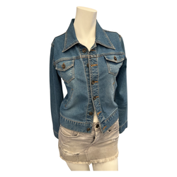 Slimming and Stylish Fitted Denim Jacket by DWM  Small Size