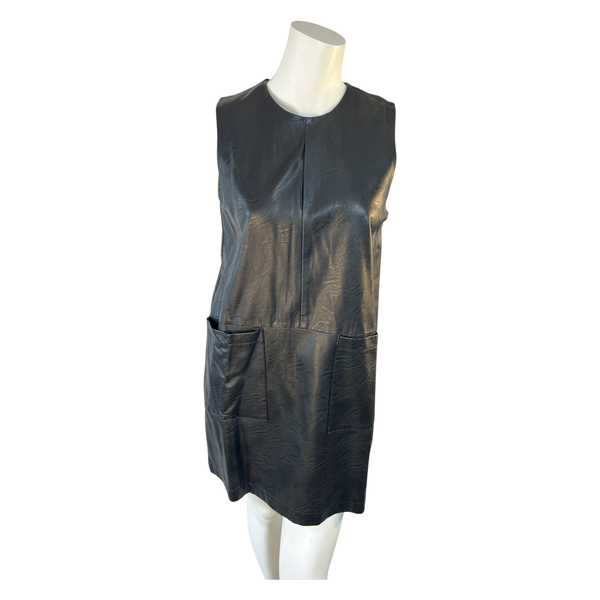 Little White Lies Black Faux Leather Sleeveless Dress - Size S