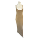 Step into Elegance with Zara’s Sumptuous Full-Length Natural Brown Knit Dress Medium