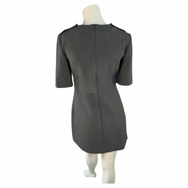 Zara Grey Dress Chic Lapel and Button Detail with False Pockets