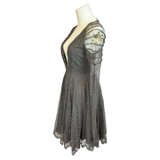 TOPSHOP Unique Stunning Grey Dress with Tailored Lace Arms, Size UK10 FADVault TOPSHOP Unique Stunning Grey Dress with Tailored Lace Arms, Size UK10 FADVault