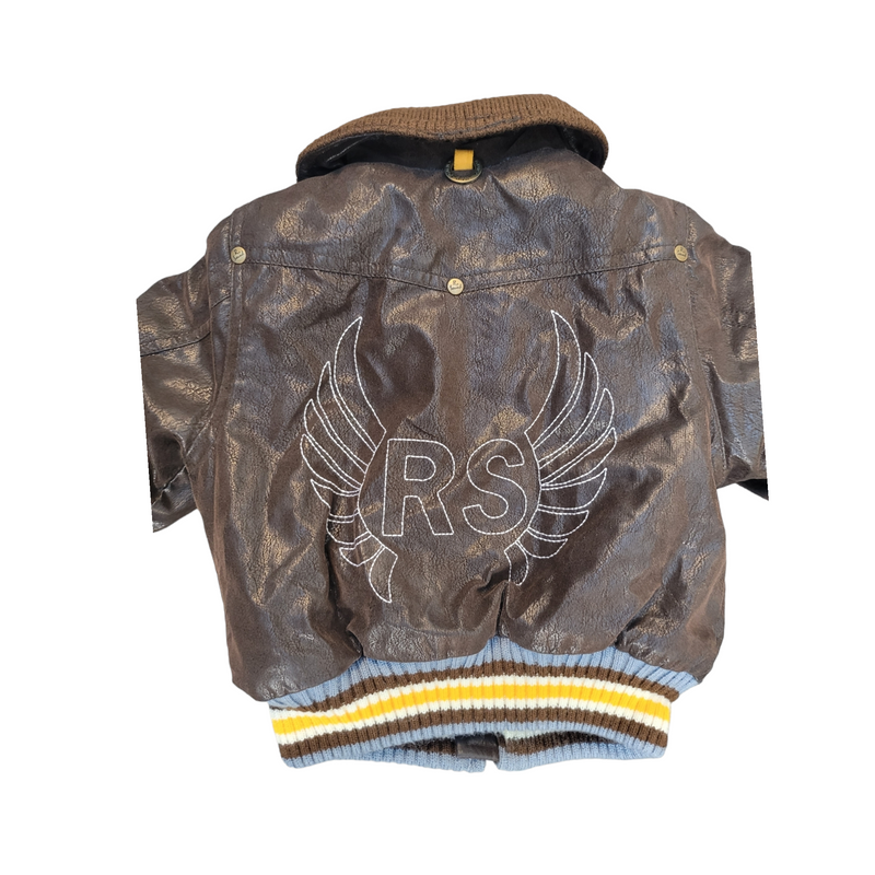 Red Sound Original Luxury Italian Children's Wear Kid's Brown Bomber Jacket - Size 9 Months