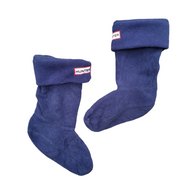 Hunter Welly Fleece Liners Socks in Navy, Size XS Kids (10-12)