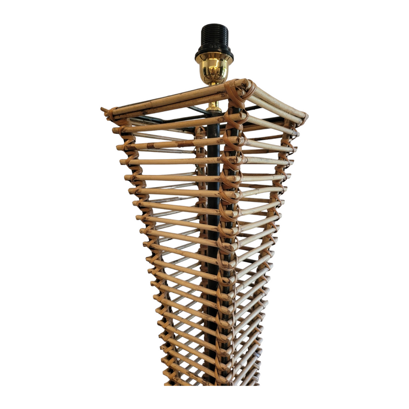 Bamboo and Metal Standing Floor Lamp