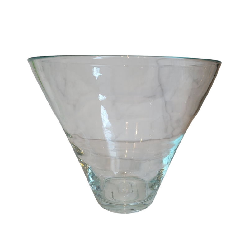 Extra Large Clear Glass Flower Bowel Diameter 35cm Height 28cm