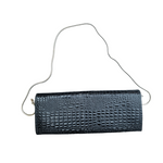 Vintage Alligator Clutch Bag with Snake Chain Strap