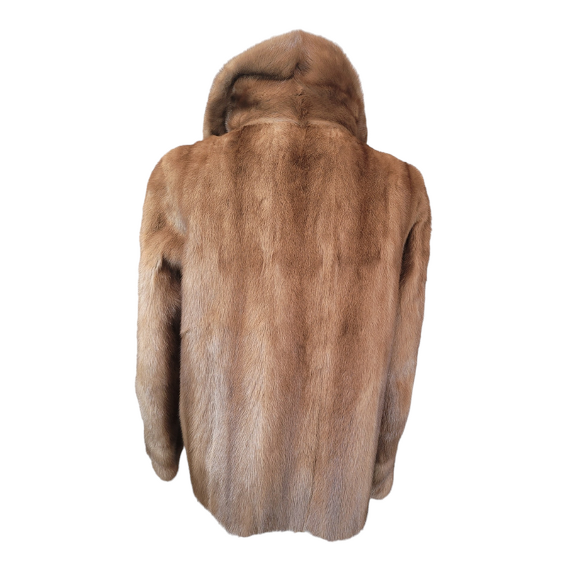 Softon Marks of Sulihill Mink Fur Jacket in Dark Honey Blonde, Size 10/12